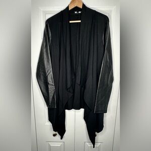 Torrid Size 1 Black lightweight jacket w/ faux leather sleeves